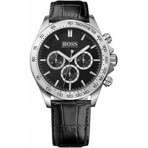 Hugo Boss Men's Chronograph Quartz Black Leather Watch 1513178