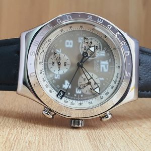 Swatch Men’s Chronograph Swiss Made Grey Dial Watch YCS414G