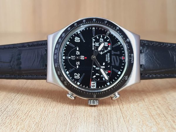Swatch Men’s Chronograph Swiss Made Black Dial Watch YCS470G