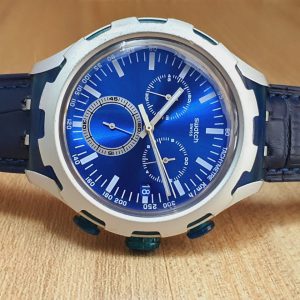 Swatch Men's Chronograph Swiss Made Blue Dial Watch YYS4001AG