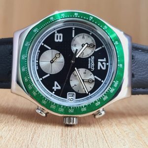 Swatch Men’s Chronograph Swiss Made Black Dial Watch YCS479