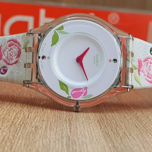 Swatch Women’s Swiss Made Quartz White Dial 35mm Watch SFK249