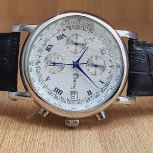 Daring Men’s Chronograph Black Leather Strap Watch SD40018