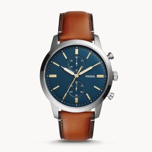 Fossil Men’s Quartz Stainless Steel Blue Dial 44mm Watch FS5279