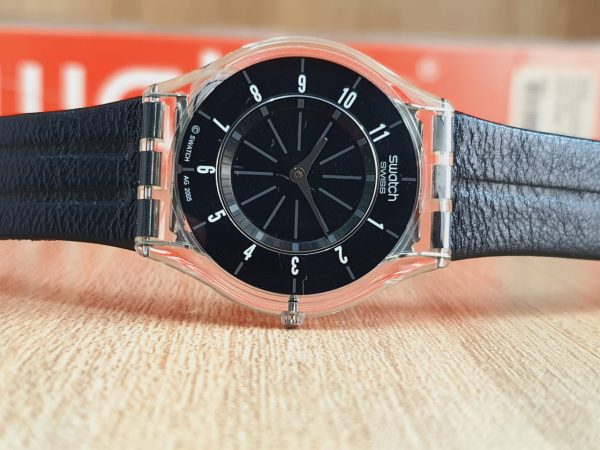 Swatch Women’s Swiss Made Quartz Black Dial 34mm Watch SFK254