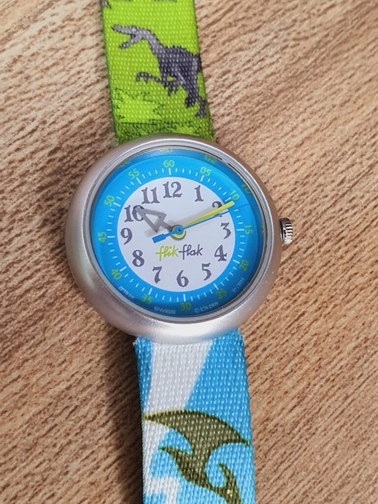 montre flik flak dinosaure