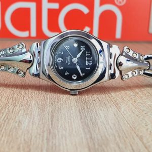 Swatch Women’s Swiss Made Black Dial 25mm Watch YSS221G
