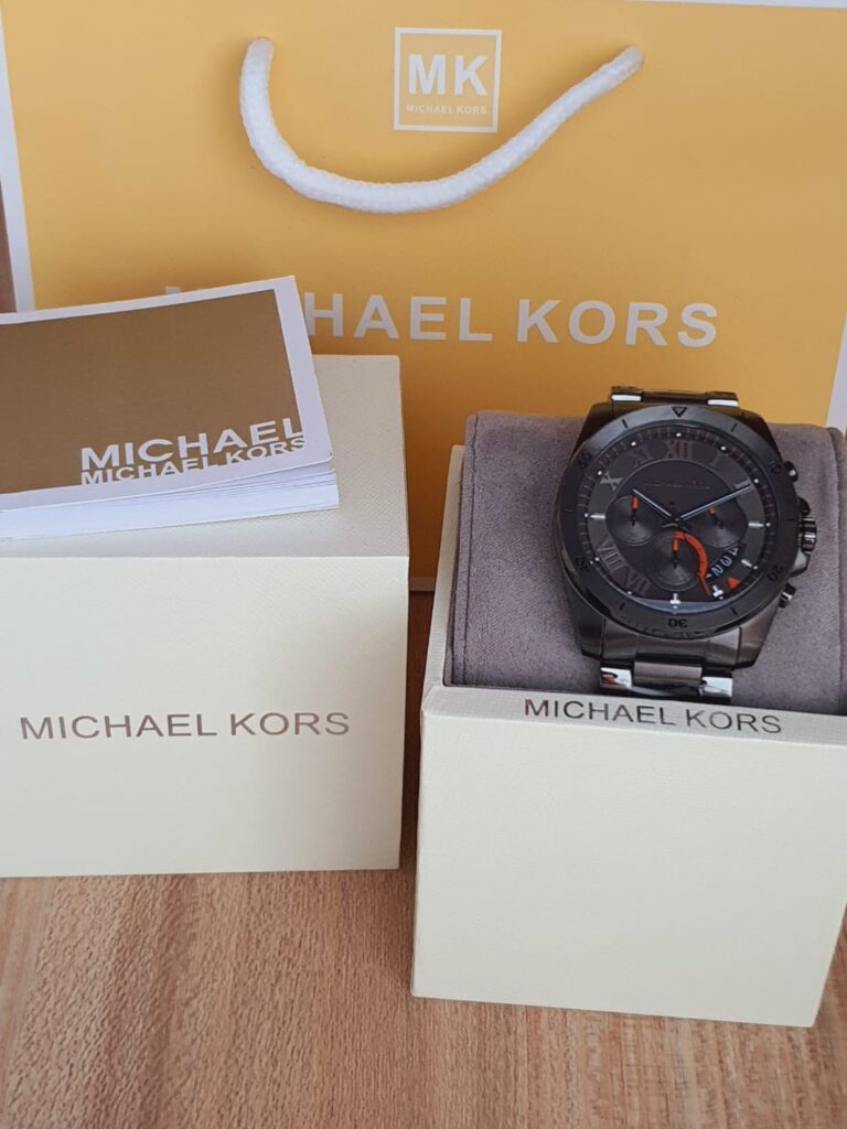 Michael Kors Men’s Chronograph Stainless Steel Grey Dial 44mm Watch ...