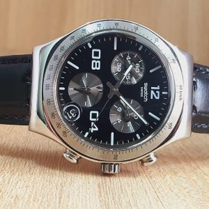 Swatch Men’s Chronograph Swiss Made Black Dial Watch YCS564G