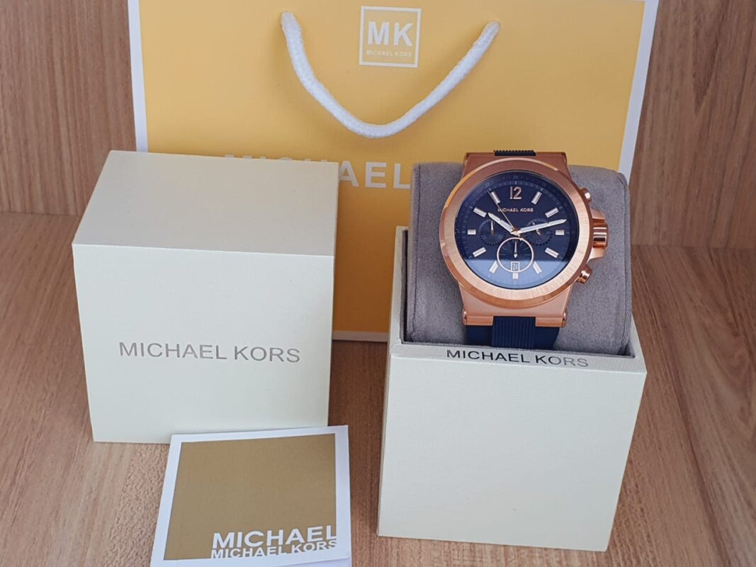 Michael Kors Men’s Chronograph Silicone Strap Blue Dial 49mm Watch