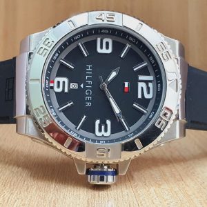 Tommy Hilfiger Men's Quartz Silicone Strap Black Dial Watch 1791038