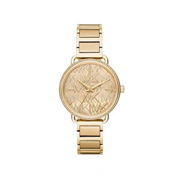 Michael Kors Women’s Quartz Stainless Steel Gold Dial 36mm Watch MK3886