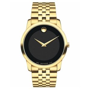 Movado Men’s Quartz Swiss Made Stainless Steel Black Dial 40mm Watch 0606997