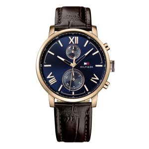Tommy Hilfiger Men’s Quartz Leather Strap Blue Dial 44mm Watch 1791308