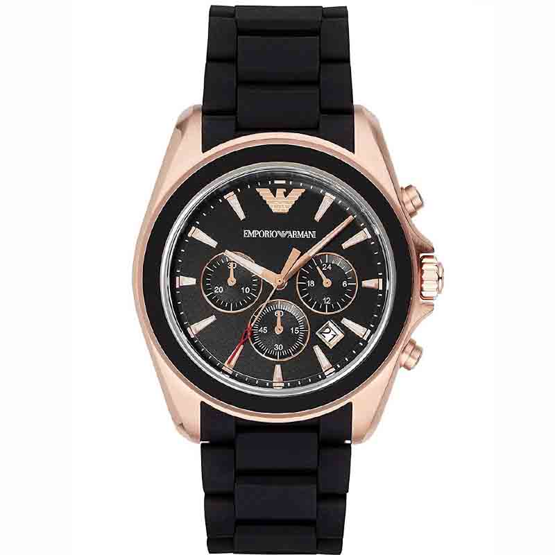 Emporio Armani Men s Analogue Quartz Silicone Stainless Steel