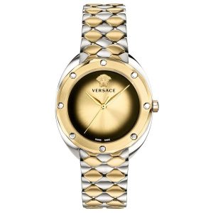 Versace Women's Quartz Swiss Made Stainless Steel Gold Dial 38mm Watch VEBM00518