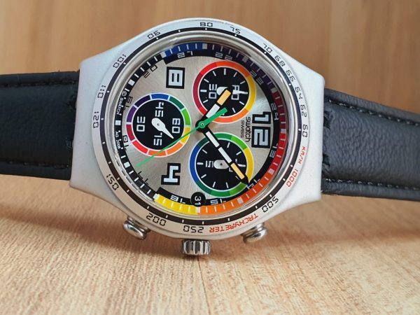 Swatch Men’s Quartz Chronograph Swiss Made Multi Dial 40mm Watch YCS4050