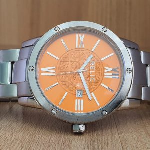 Relic Men’s Quartz Stainless Steel Orange Dial 44mm Watch ZR12021