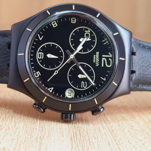 Swatch Men’s Chronograph Quartz Swiss Made Black Watch YCB4021