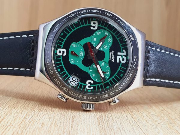 Swatch Men’s Chronograph Swiss Made Black Dial 40mm Watch YCS465