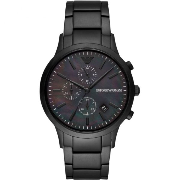 Emporio Armani Men's Chronograph Quartz Analog Stainless Steel Black Dial 43mm Watch AR11275