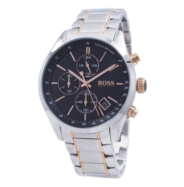 Hugo Boss Men’s Chronograph Quartz Stainless Steel Black Dial 44mm Watch 1513473