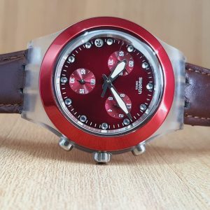 Swatch Men's Chronograph Quartz Swiss Made Red Dial 40mm Watch SVCK4054AG