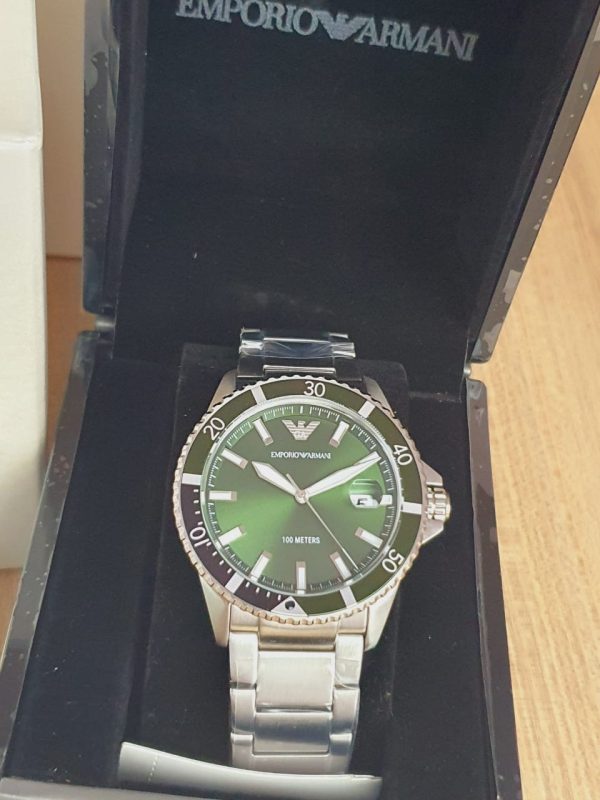 Emporio Armani Men’s Quartz Stainless Steel Green Dial Watch AR11338 ...