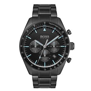 Hugo Boss Men's Chronograph Quartz Stainless Steel Black Dial 44mm Watch 1513675