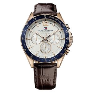 Tommy Hilfiger Men’s Quartz Leather Strap Silver Dial Watch 1791118