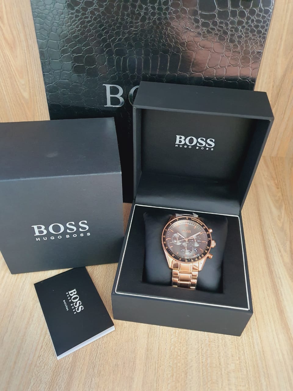 Hugo Boss Men’s Chronograph Quartz Stainless Steel Grey Dial 44mm Watch ...