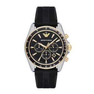 Emporio Armani Men’s Chronograph Quartz Black Silicone Strap 44mm Watch AR80003