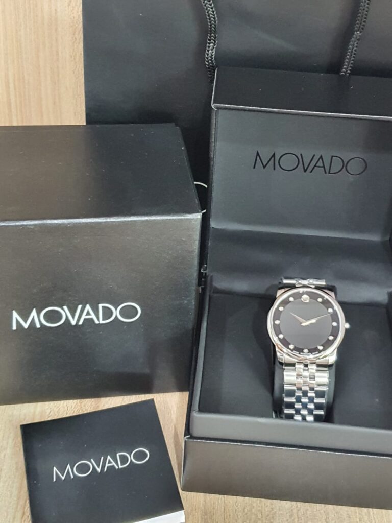 Movado Men’s Quartz Swiss Made Stainless Steel Black Dial 40mm Watch ...