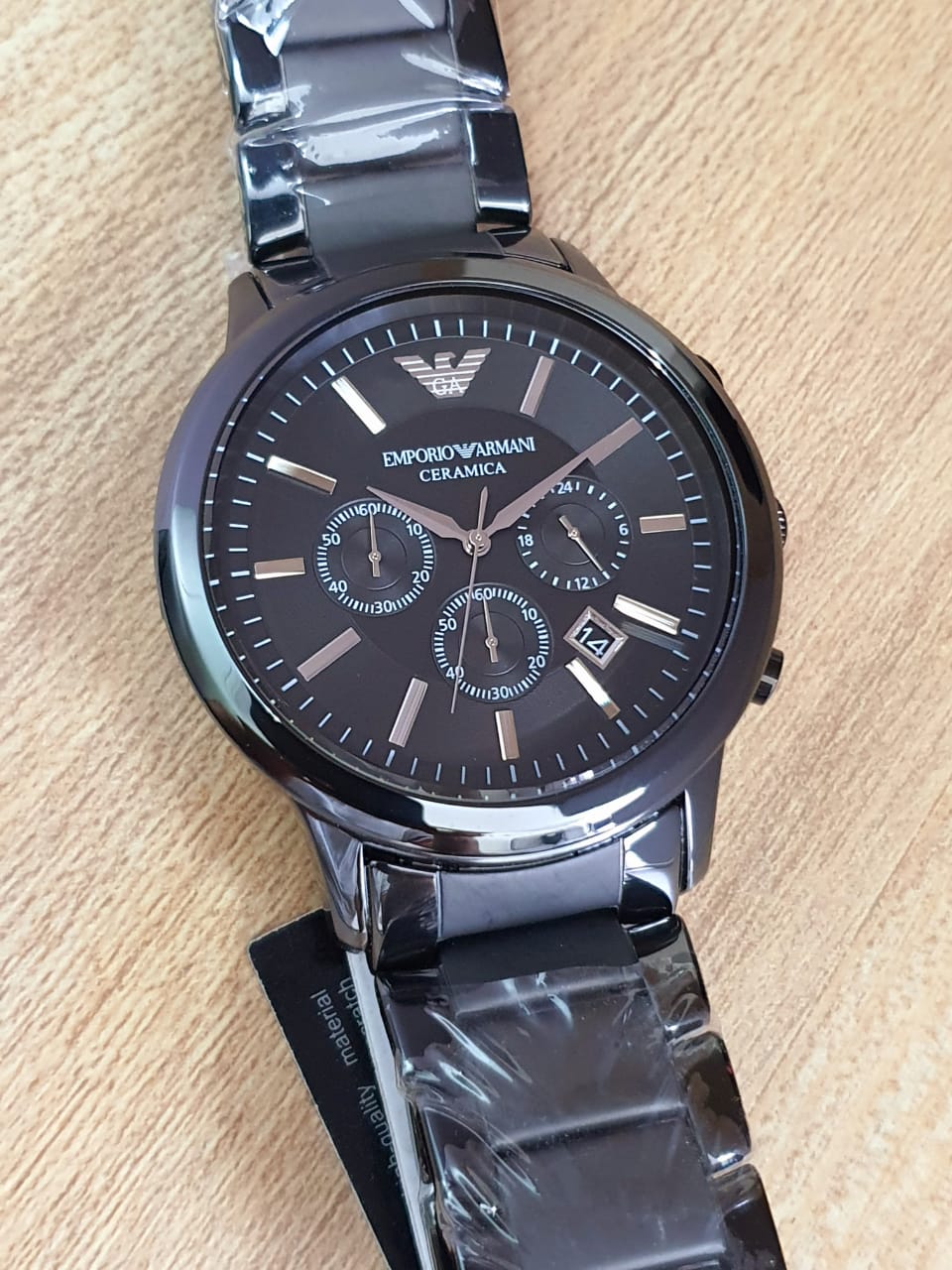 Emporio Armani Men's Chronograph Quartz Stainless Steel Black Dial 47mm Watch  AR1451 