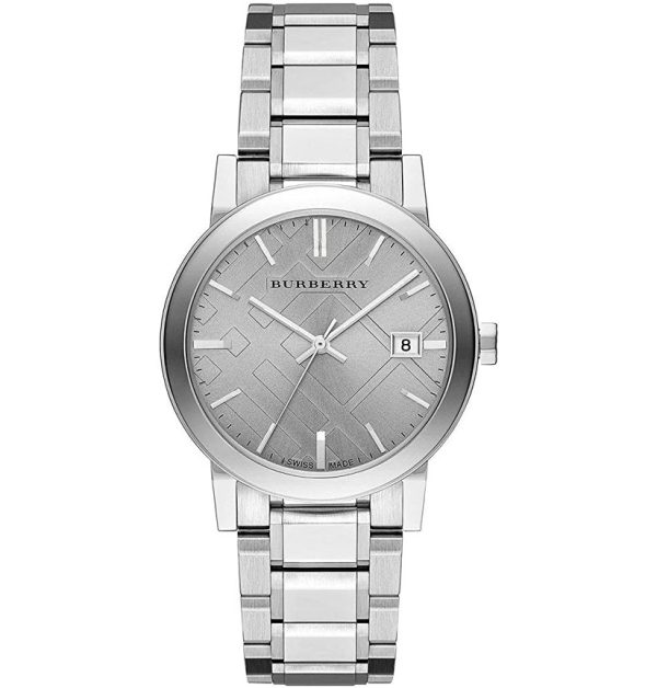 Burberry Unisex Swiss Made Stainless Steel Band Silver 38mm Watch BU9035