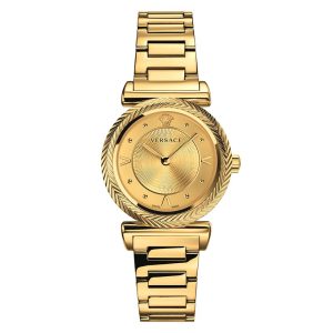 Versace Women’s Quartz Swiss Made Stainless Steel Gold Dial 35mm Watch VERE00618