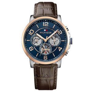 Tommy Hilfiger Men’s Quartz Leather Strap Blue Dial 44mm Watch 1791290