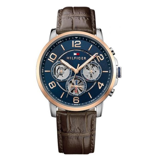 Tommy Hilfiger Men’s Quartz Leather Strap Blue Dial 44mm Watch 1791290
