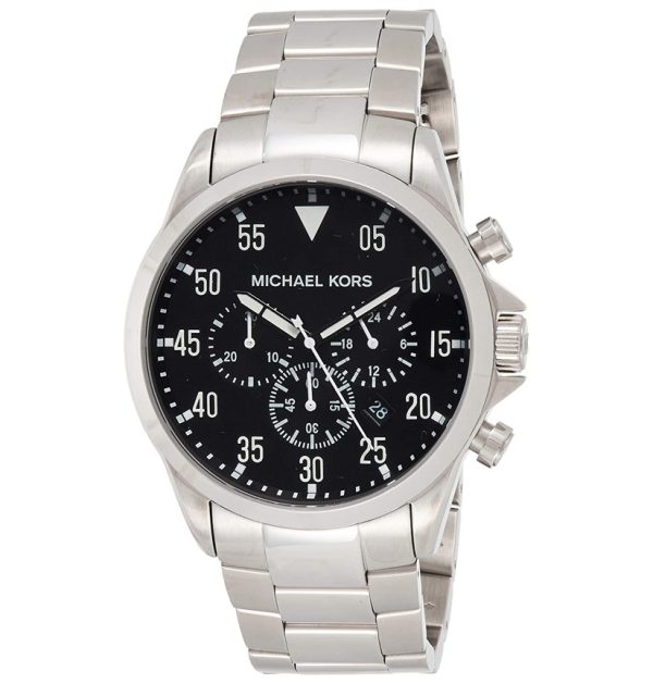 Michael Kors Men’s Quartz Stainless Steel Black Dial 45mm Watch MK8413