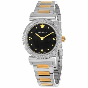 Versace Women’s Quartz Swiss Made Stainless Steel Black Dial 35mm Watch VERE00518/2