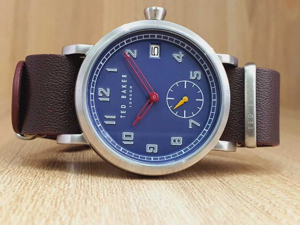 Ted Baker Men’s Analog Quartz Leather Strap Blue Dial 39mm Watch TE50518005