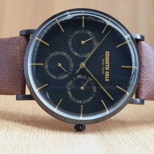 Kenneth Cole New York Men's Quartz Leather Strap Black Dial 42mm Watch KC50207002