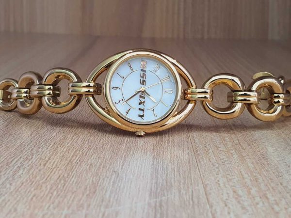 Miss Sixty Women's Quartz Stainless Steel Bracelet Gold 30mm Watch