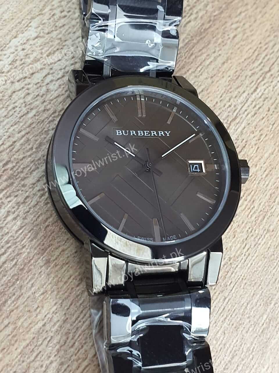Burberry Men's Swiss Made Stainless Steel Grey Dial 38mm Watch BU9007 -  