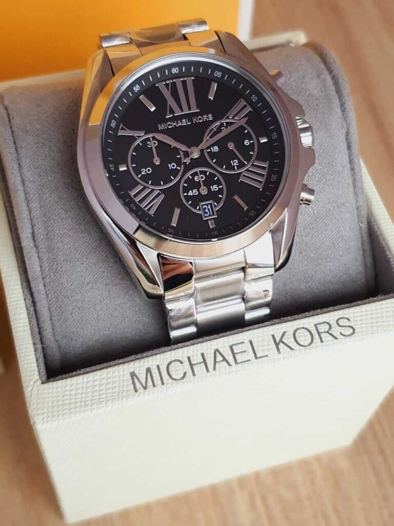 Michael Kors Men’s Chronograph Quartz Stainless Steel Black Dial 44mm ...