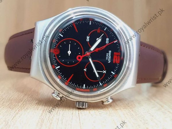 Swatch Men’s Chronograph Quartz Swiss Made Black Dial 40mm Watch YCS568