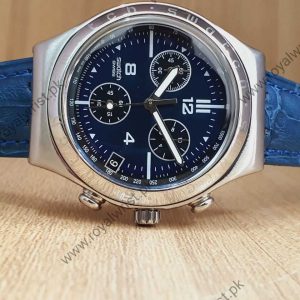 NEW✅ Swatch Men's 40mm Steel Bracelet & Case Quartz Blue Dial Chronograph  Watch