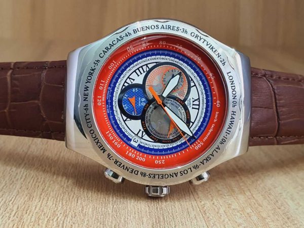 Swatch Men’s Chronograph Quartz Swiss Made Multi Dial 47mm Watch YOS418G