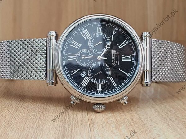 Slazenger Men’s Chronograph Quartz Stainless Steel Black Dial 45mm Watch SL91501203