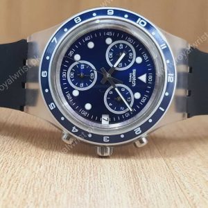 Swatch Men’s Chronograph Quartz Swiss Made Blue Dial 43mm Watch SVCK4077AG